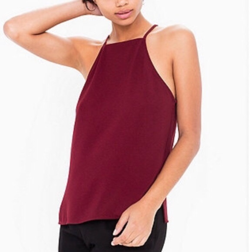 American Apparel High Neck Crepe Tank